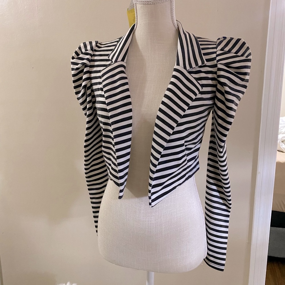 Black and white blazer